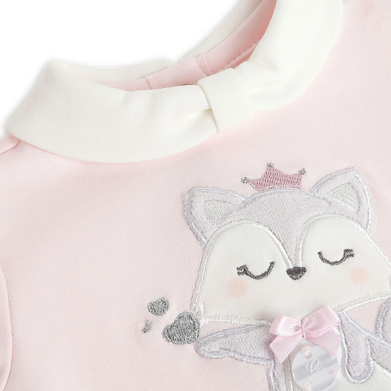 Girls Light Pink Printed Smock with Legging image number 4